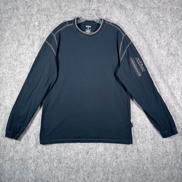 Kuhl Shirt Mens L Blue Long Sleeve Crew Neck Organic Cotton Kommando Wildfibre - Picture 2 of 12